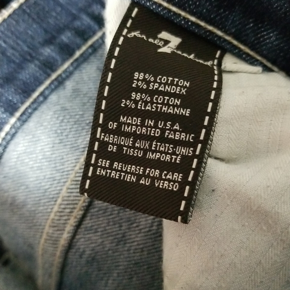 7 For All Mankind Womens Blue Straight Leg Cotton - Picture 2 of 6